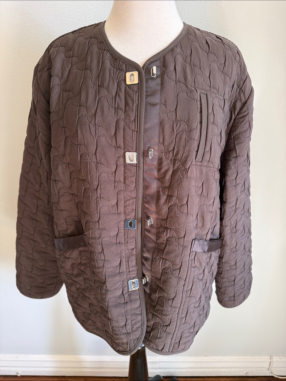 Margaret O'Leary Quilted Brown Jacket